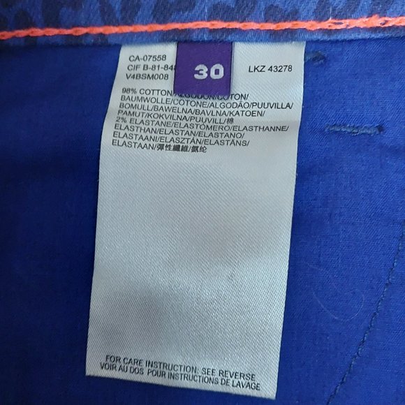 MEXX jeans Amsterdam Mid Rise Women's Cotton Stretch Blue Leopard Print Size30 - Picture 8 of 12